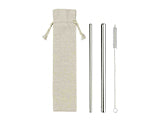 RAW - Straw Set with Jute-Cotton Pouch